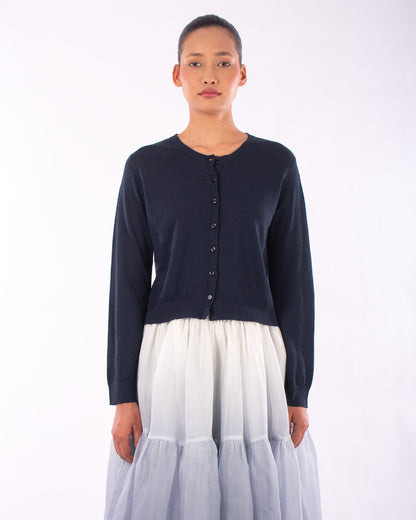 #1218 Cropped long sleeve cardigan