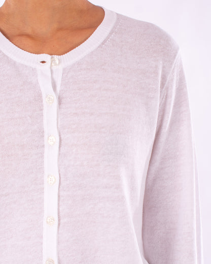 #1218 Cropped long sleeve cardigan in linen and organic cotton