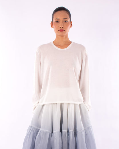#1239 Long sleeve crewneck top in organic cotton