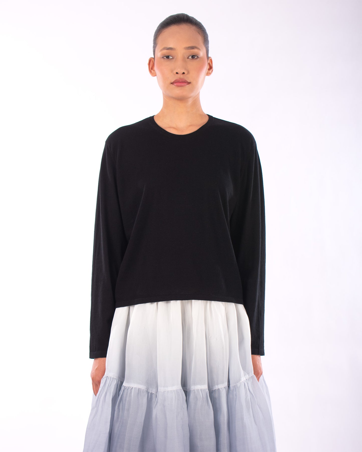 #1239 Long sleeve crewneck top in organic cotton