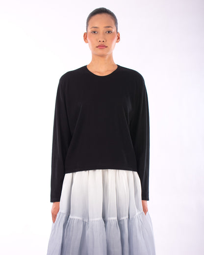 #1239 Long sleeve crewneck top in organic cotton
