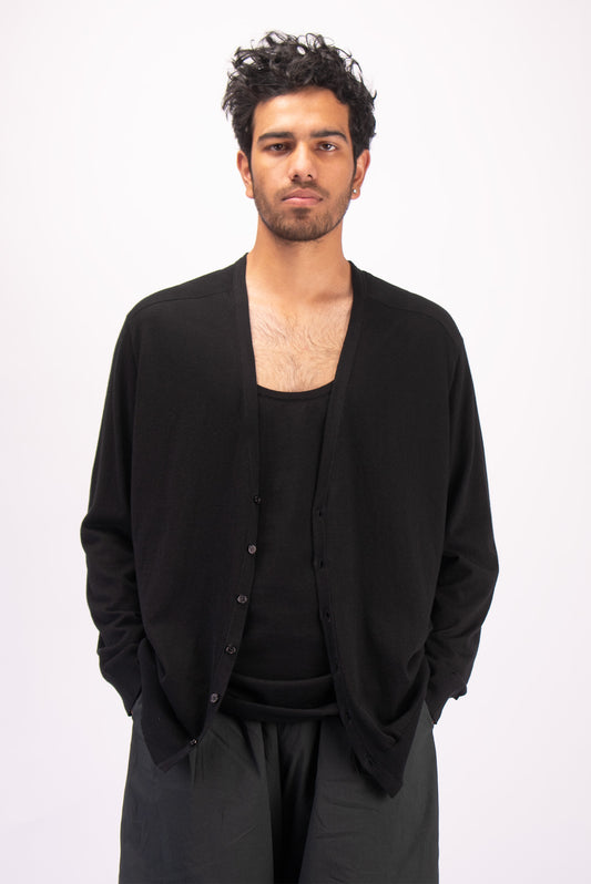 #1301 Oversized v-neck cardigan in organic cotton