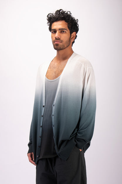 #1301 Oversized v-neck cardigan in organic cotton