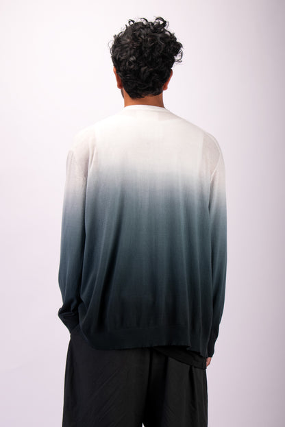 #1301 Oversized v-neck cardigan in organic cotton