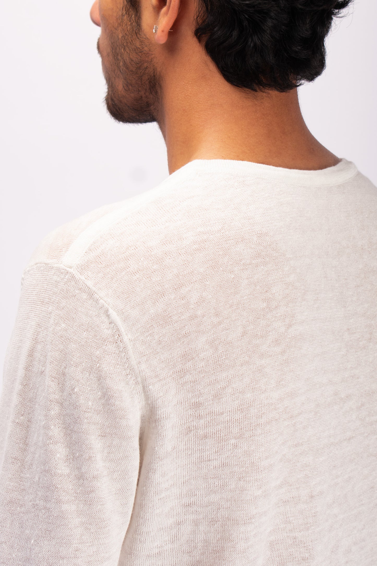#1304 Long sleeve crewneck top in linen