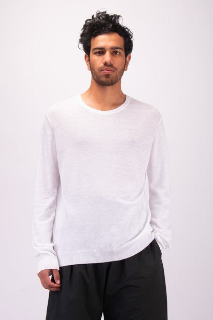 #1312 Crewneck sweater in linen and organic cotton