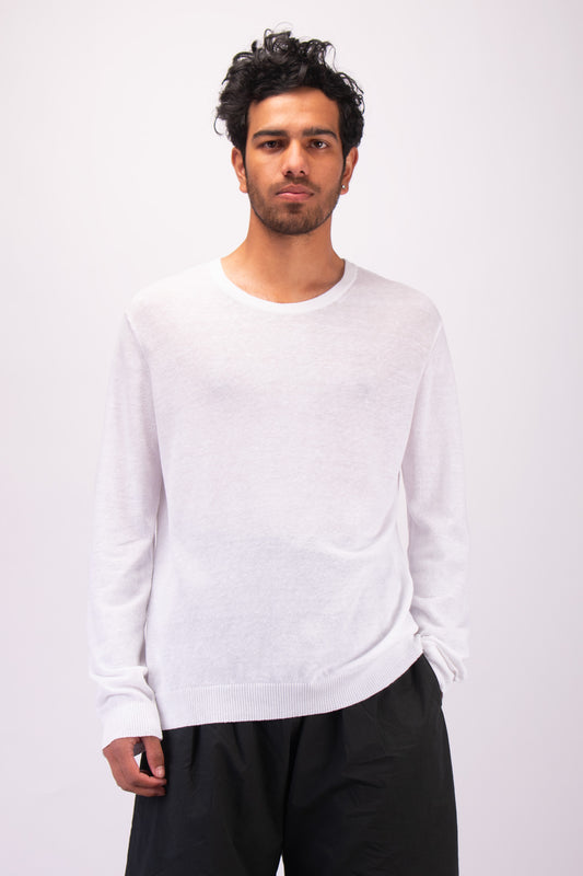 #1312 Crewneck sweater in linen and organic cotton