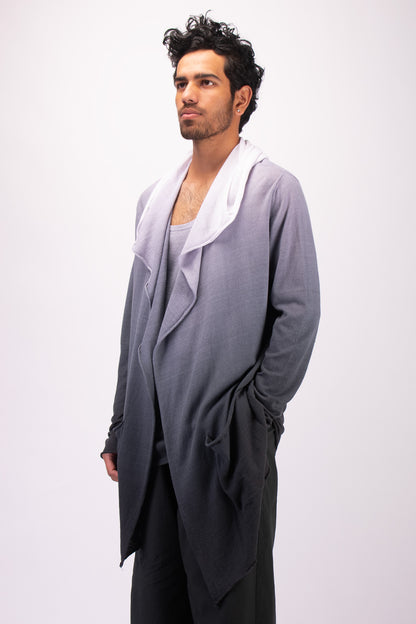 #1321 Hooded wrap jacket in linen and organic cotton