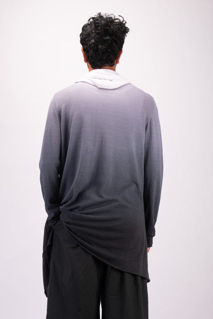 #1321 Hooded wrap jacket in linen and organic cotton