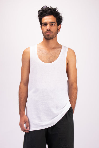 #1322 Tank top inj linen and organic cotton