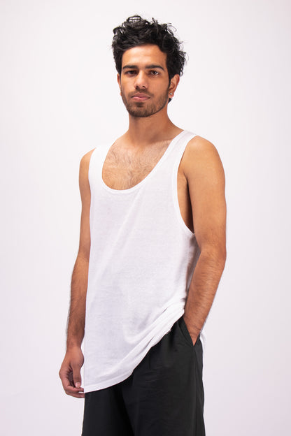 #1322 Tank top inj linen and organic cotton