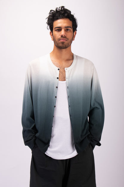 #1323 crewneck cardigan in organic cotton