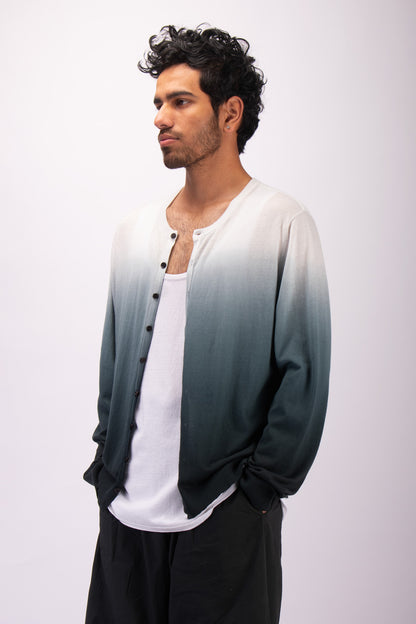 #1323 crewneck cardigan in organic cotton