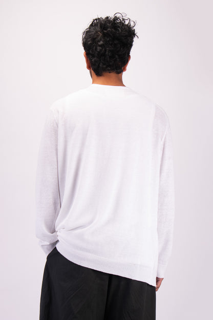 #1328 Oversized v-neck cardigan in linen and organic cotton