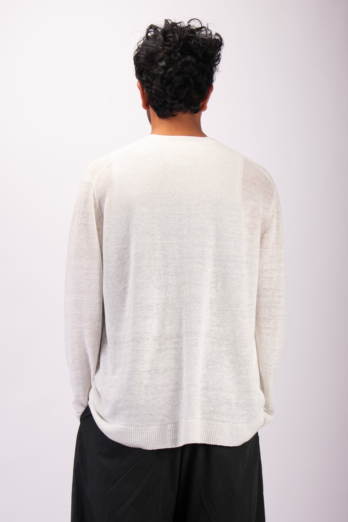 #1329 Oversized v-neck cardigan in linen
