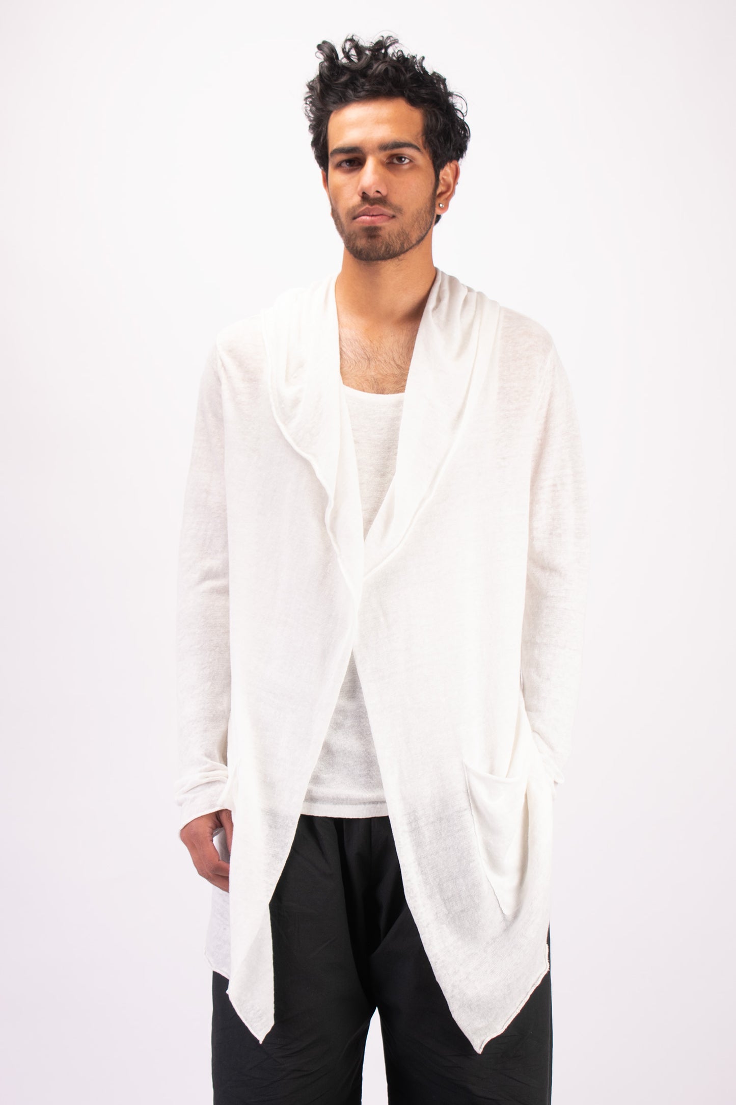 #1330 hooded wrap jacket in linen