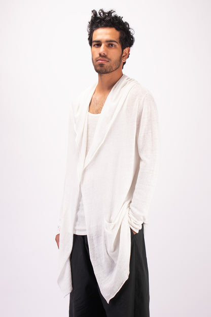 #1330 hooded wrap jacket in linen