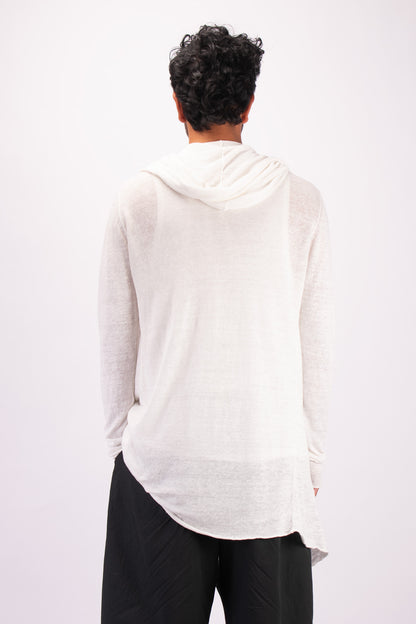 #1330 hooded wrap jacket in linen