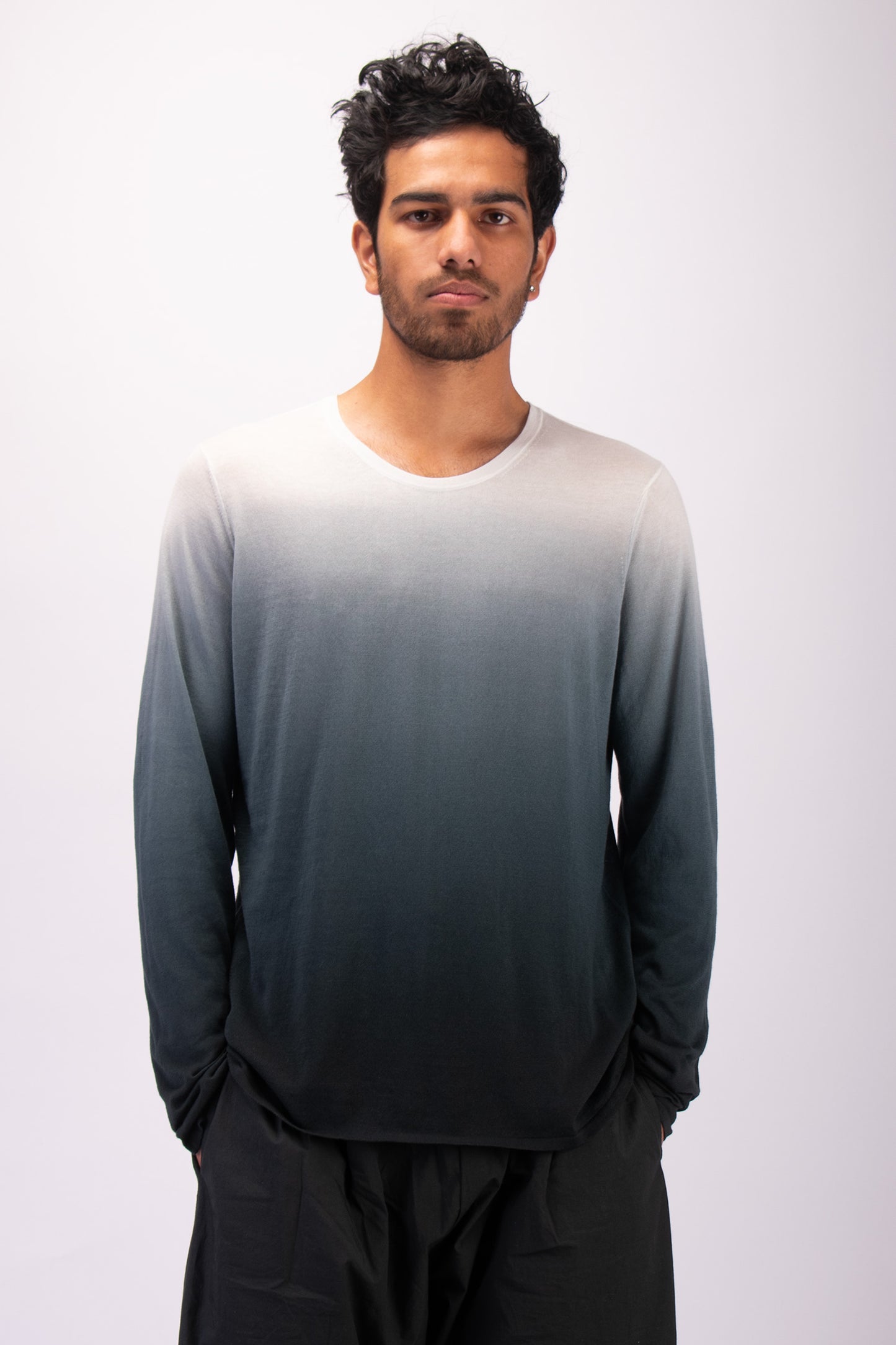 #1334 Long sleeve crewneck top in organic cotton