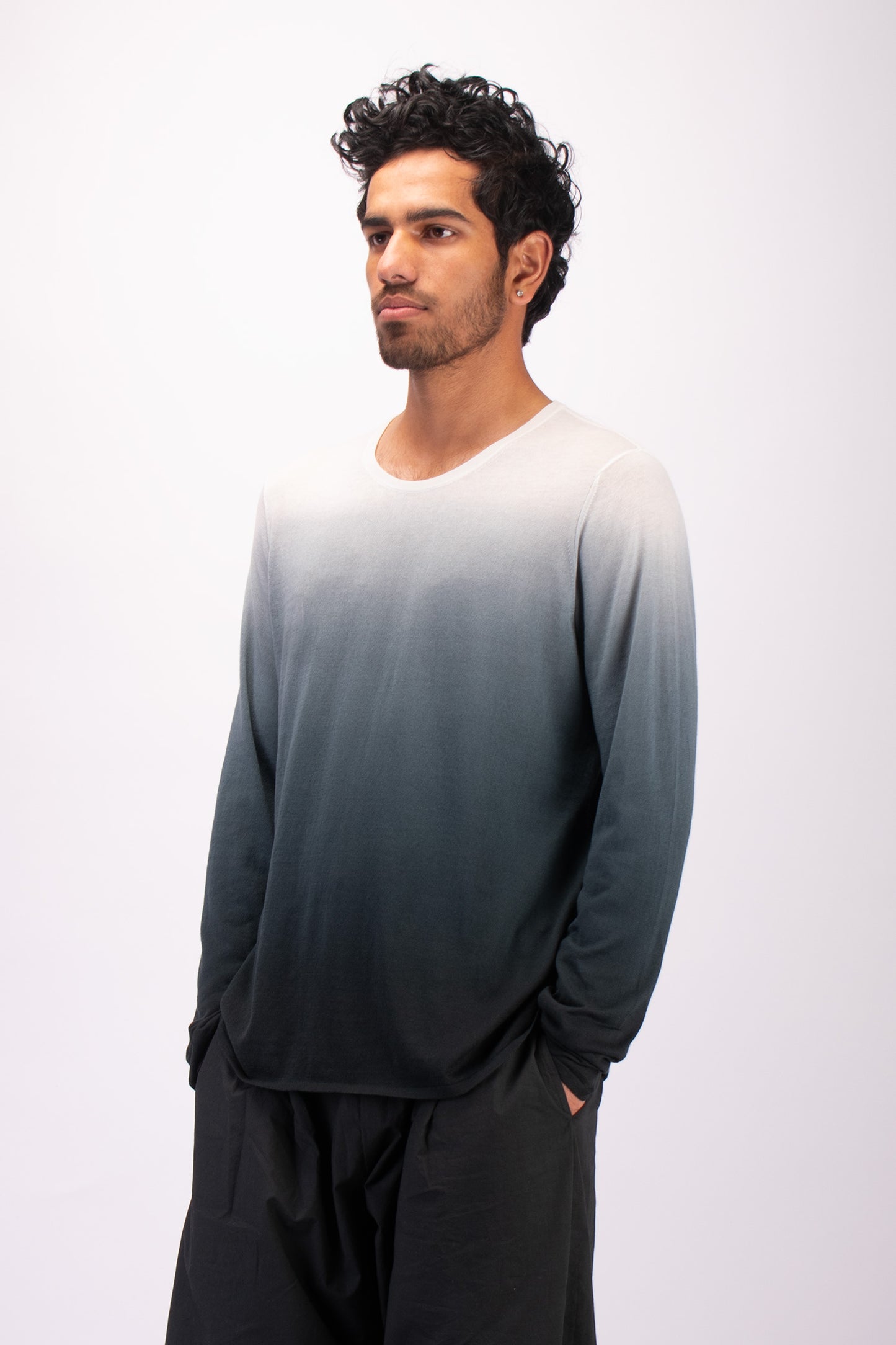 #1334 Long sleeve crewneck top in organic cotton