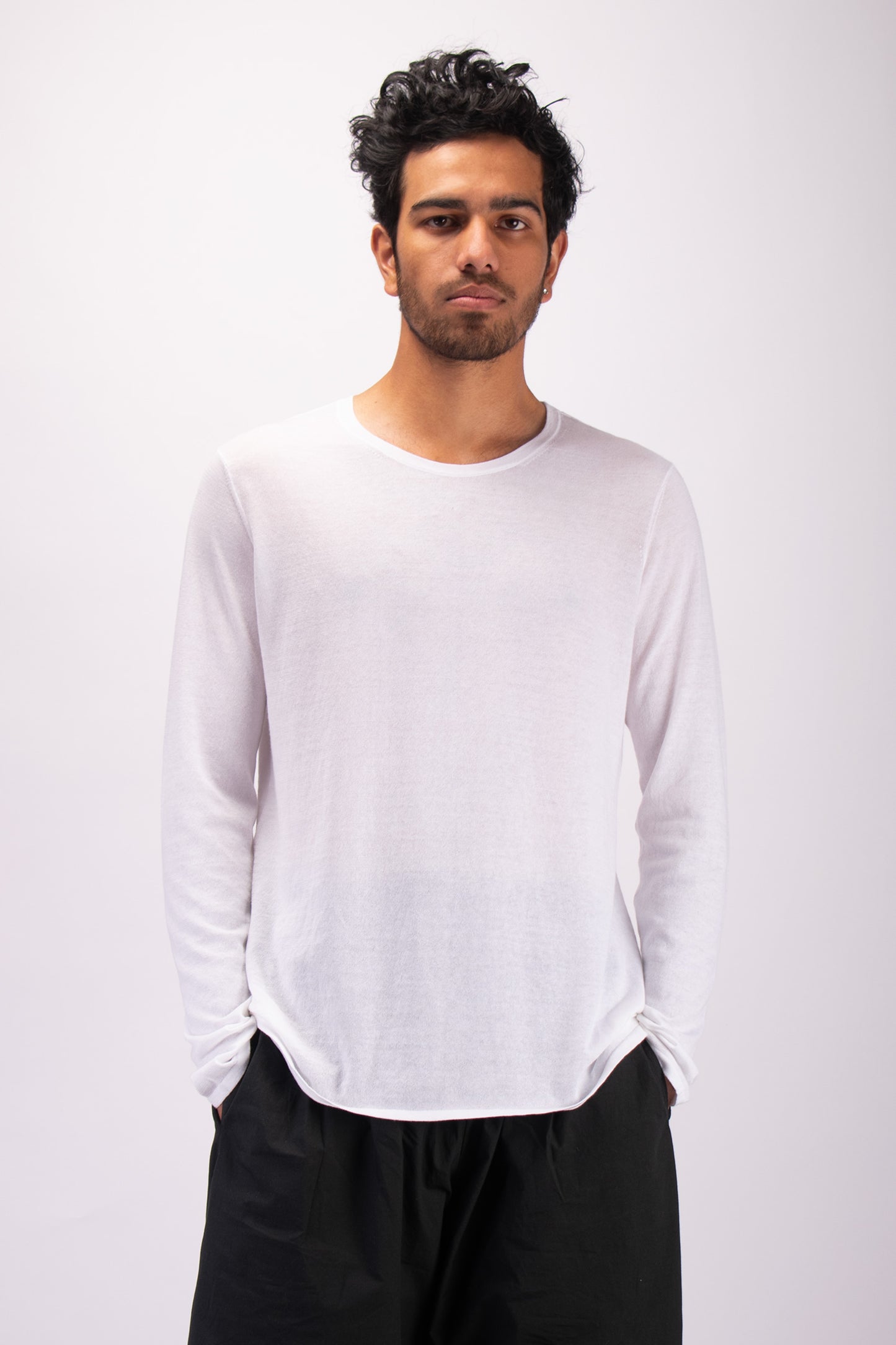 #1334 Long sleeve crewneck top in organic cotton