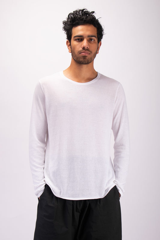 #1334 Long sleeve crewneck top in organic cotton