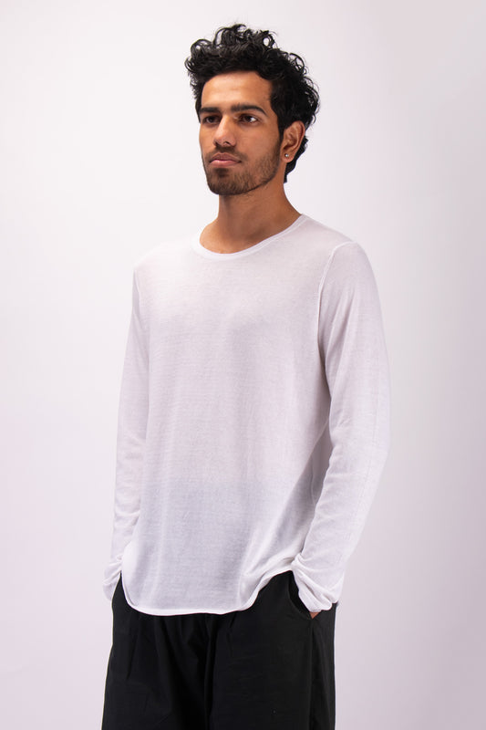 #1334 Long sleeve crewneck top in organic cotton