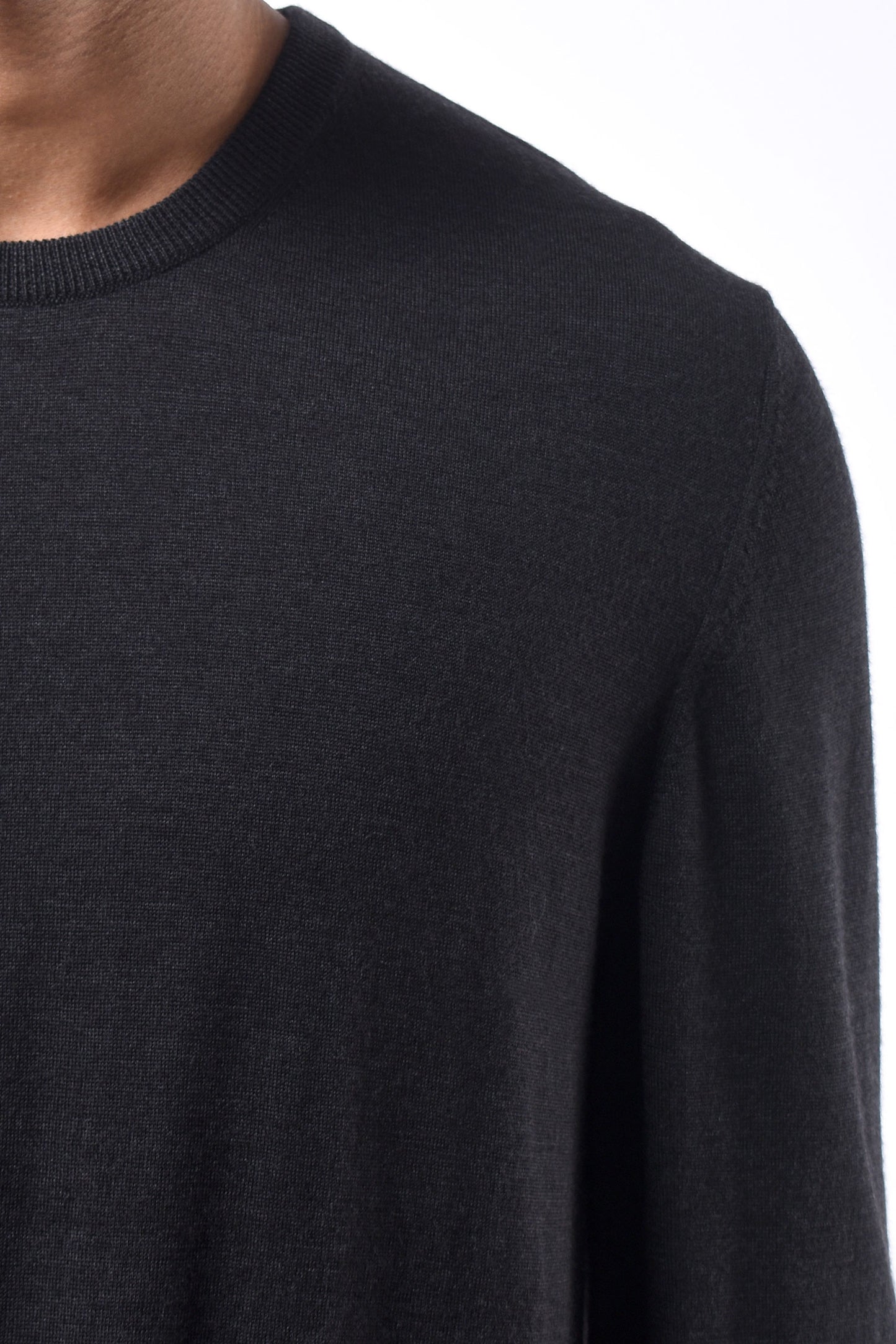 #780 Crewneck Sweater in Superfine Merino- Charcoal — Lars Andersson, view 4