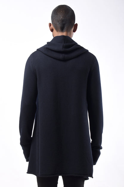 #782 Hooded Wrap Jacket in Superfine Merino- Dark Navy — Lars Andersson, view 3