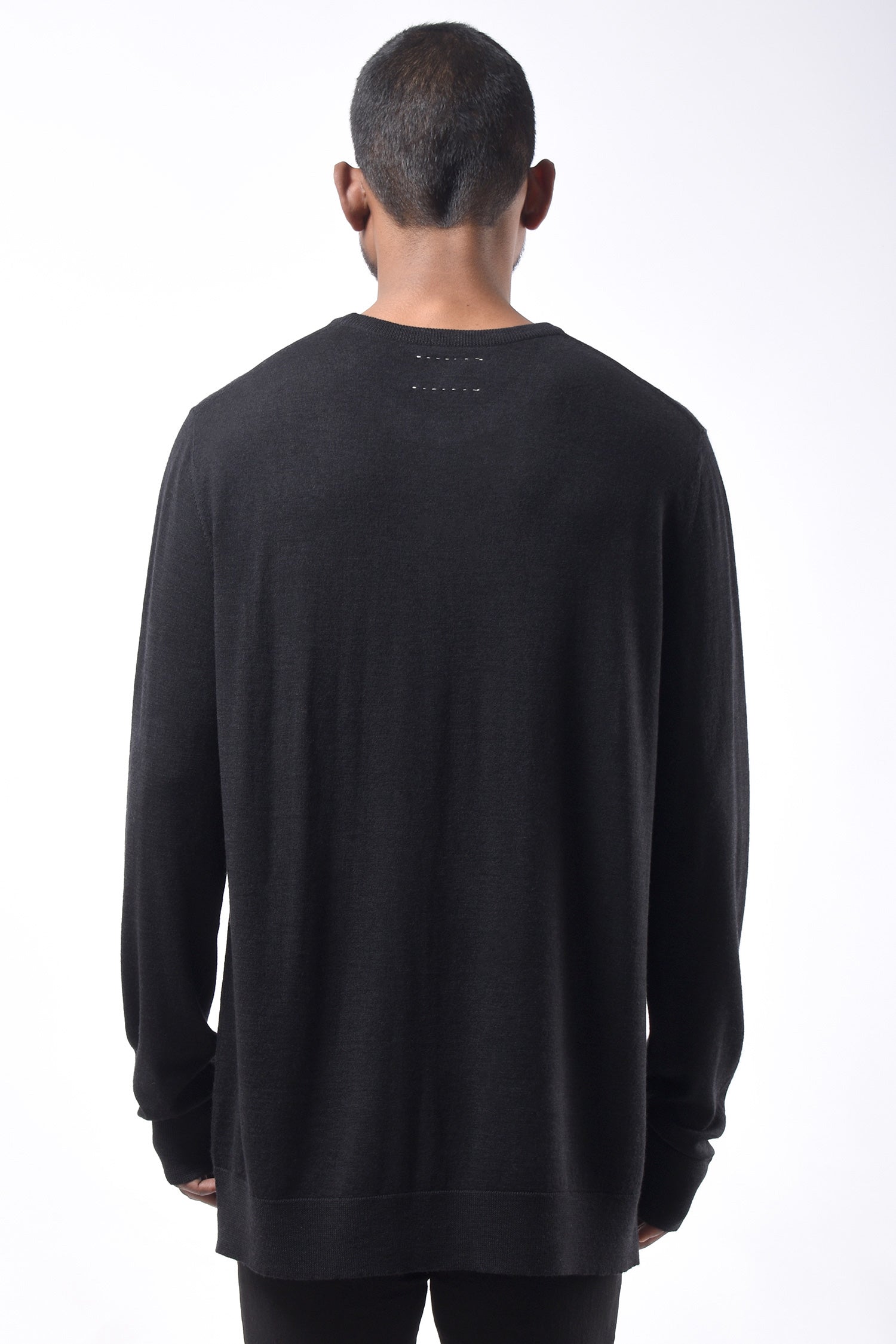 #783 Oversized Crewneck in Superfine Merino- Black — Lars Andersson, view 3