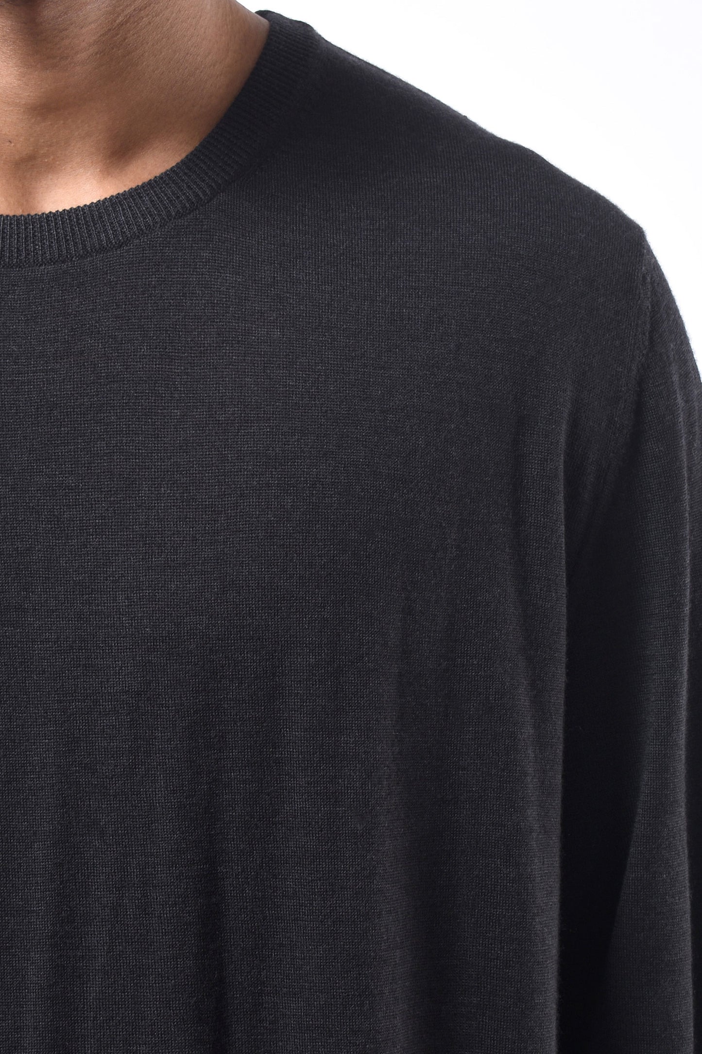 #783 Oversized Crewneck in Superfine Merino- Black — Lars Andersson, view 4