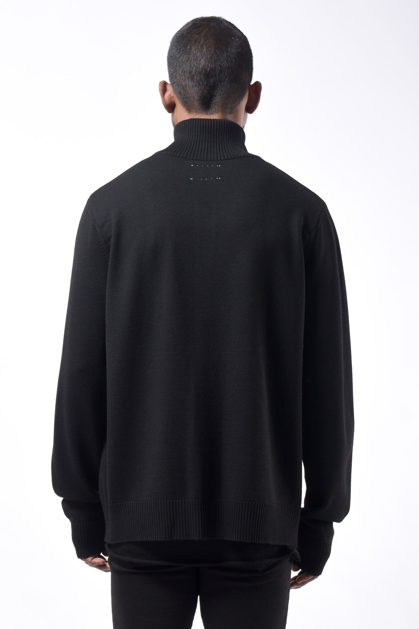 #784 Stand Collar Jacket in Superfine Merino- Charcoal — Lars Andersson, view 3