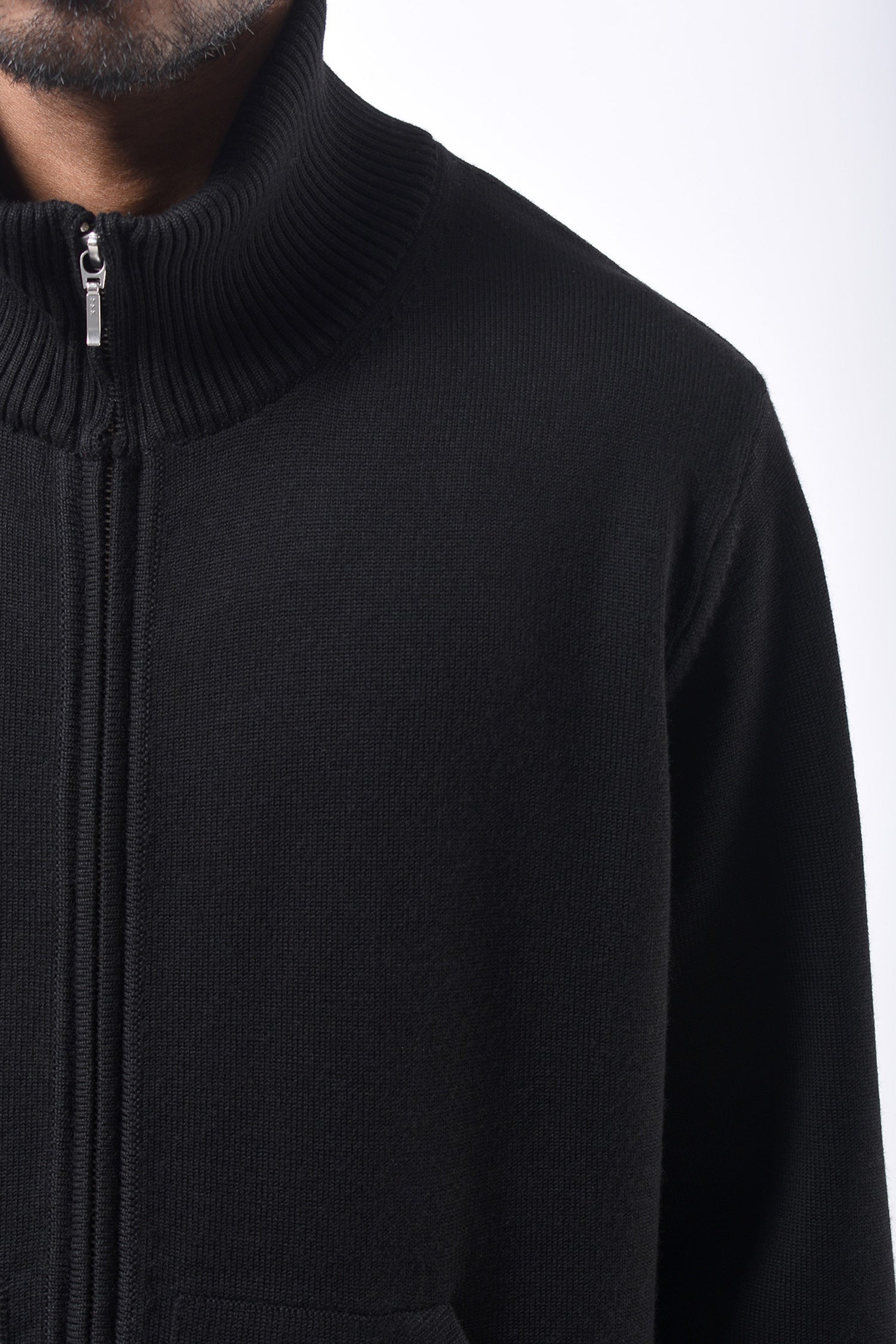 #784 Stand Collar Jacket in Superfine Merino- Charcoal — Lars Andersson, view 4