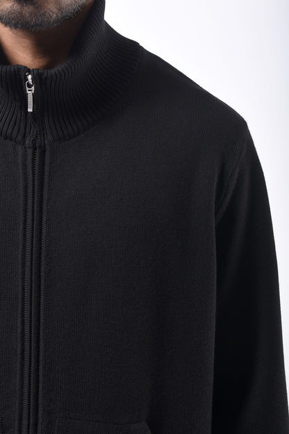 #784 Stand Collar Jacket in Superfine Merino- Charcoal — Lars Andersson, view 4