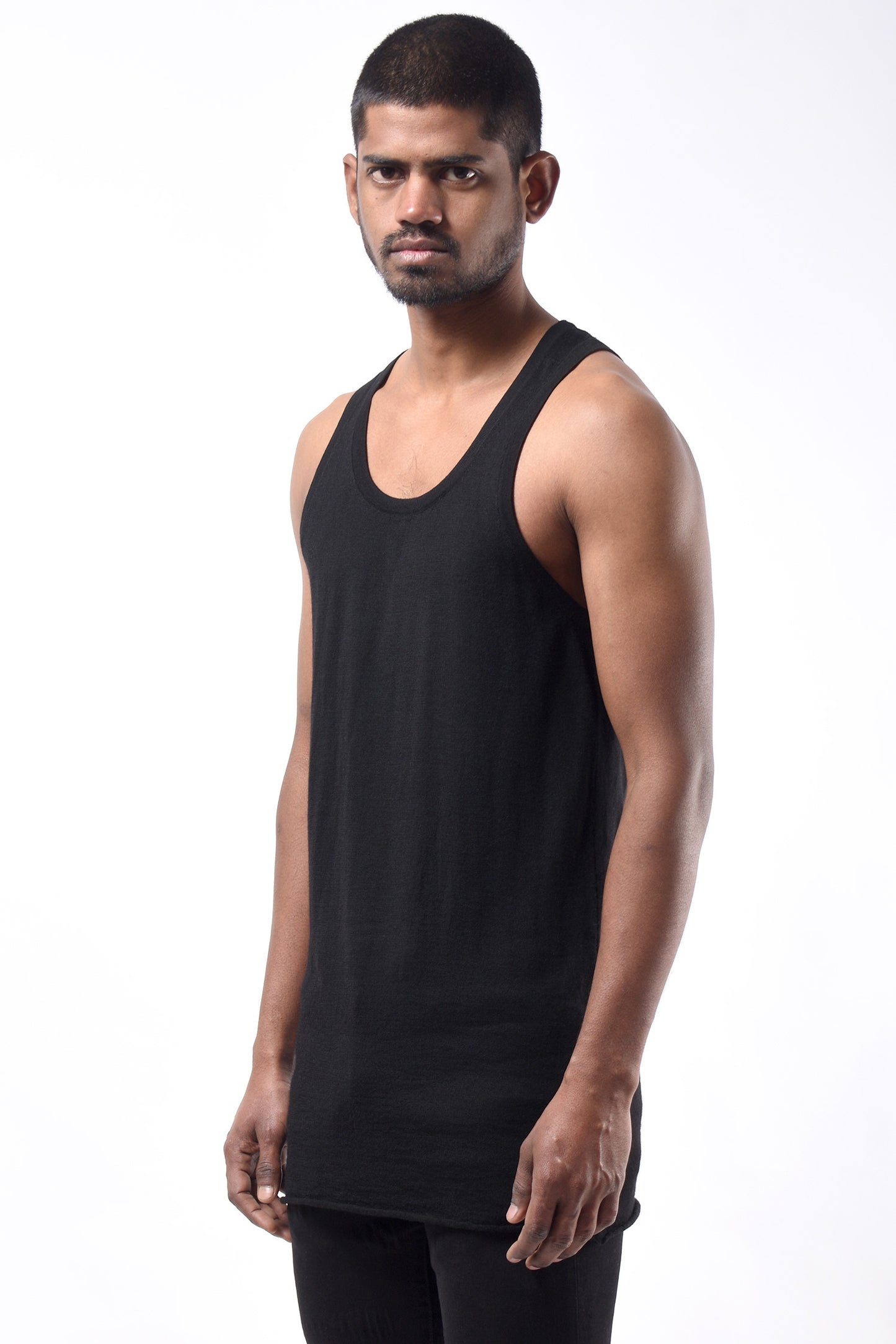 #785 Tank Top in Superfine Merino- Black — Lars Andersson, view 2