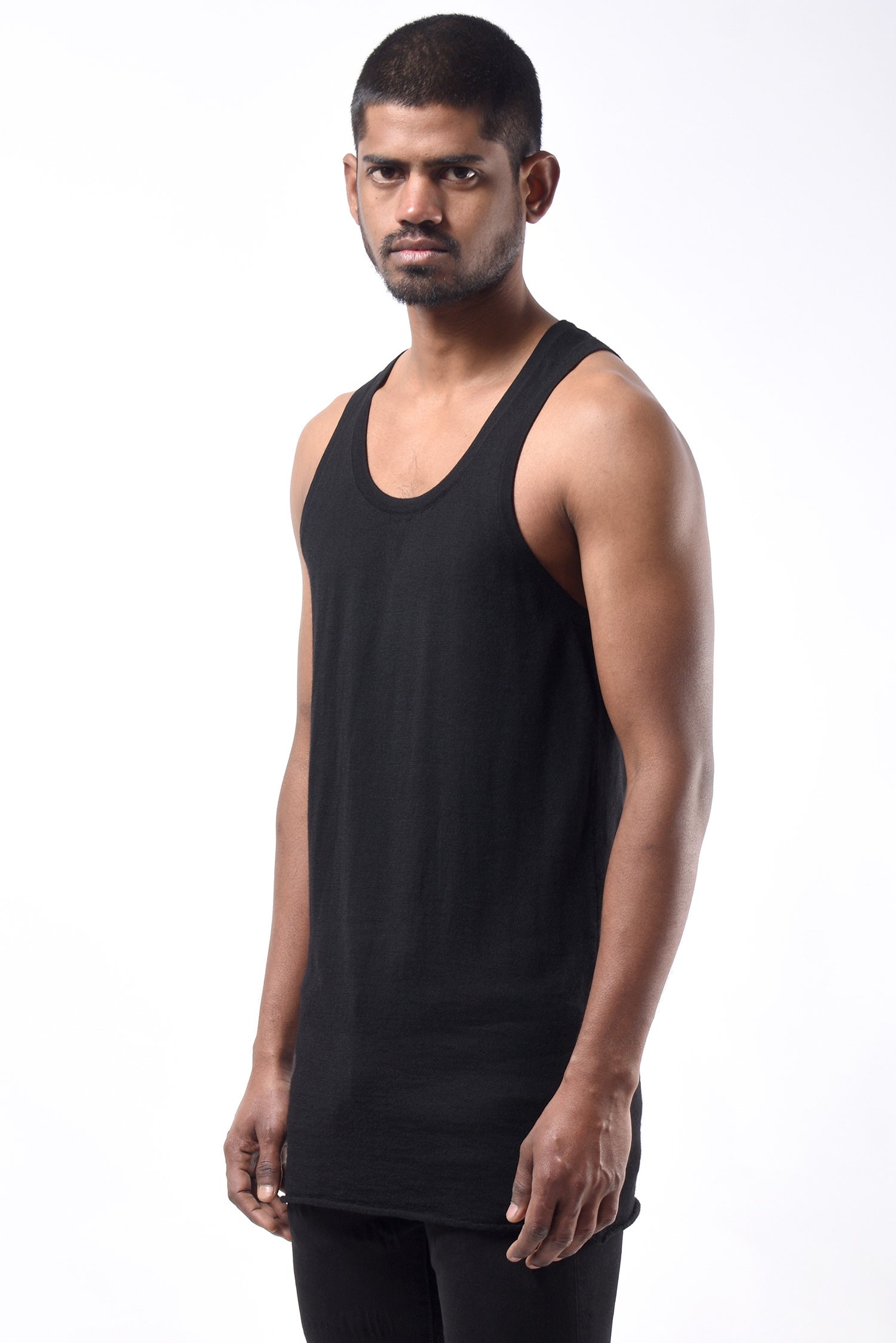 #785 Tank Top in Superfine Merino- Black — Lars Andersson, view 2