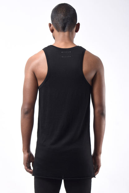 #785 Tank Top in Superfine Merino- Black — Lars Andersson, view 3