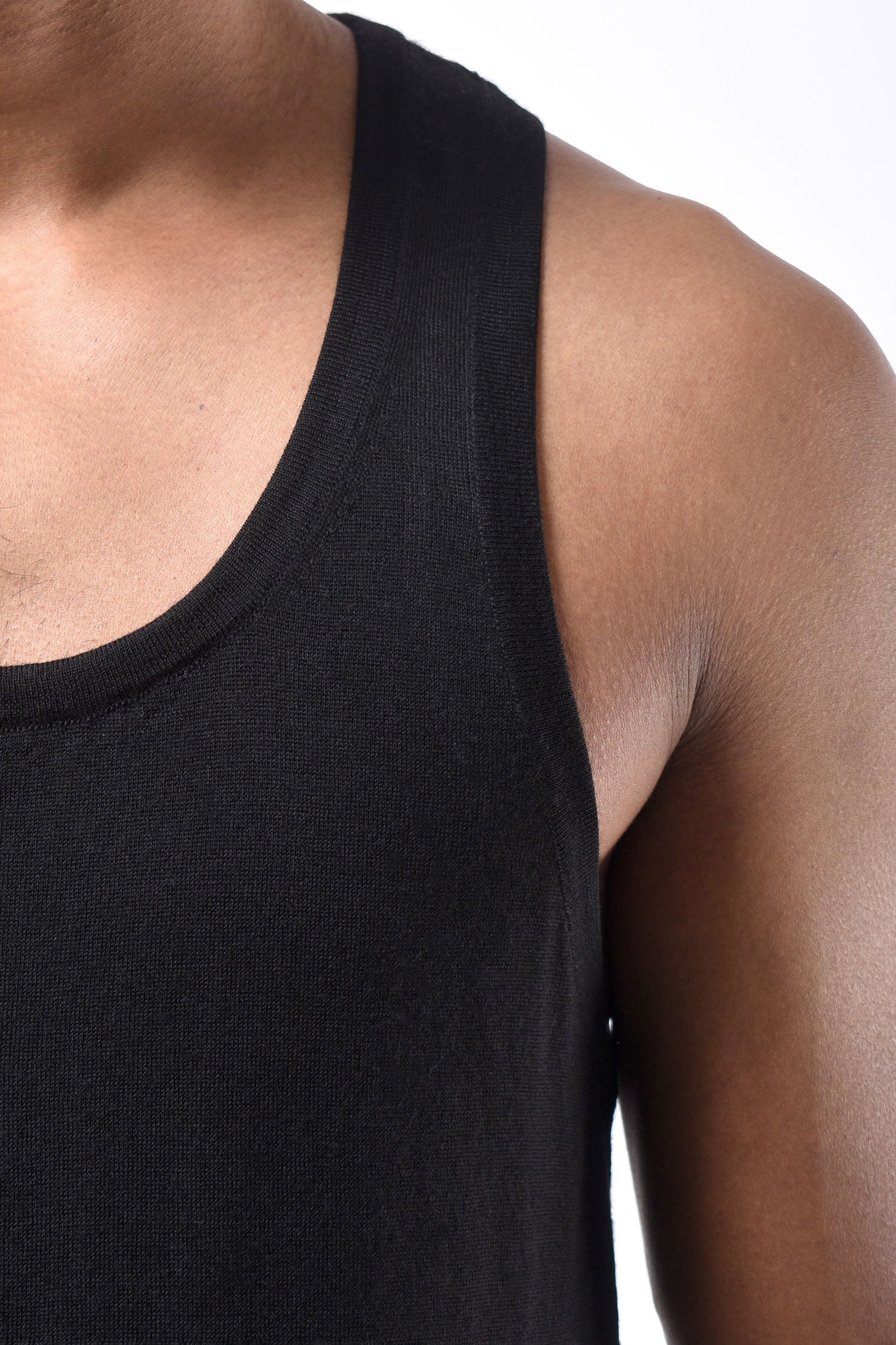 #785 Tank Top in Superfine Merino- Black — Lars Andersson, view 4