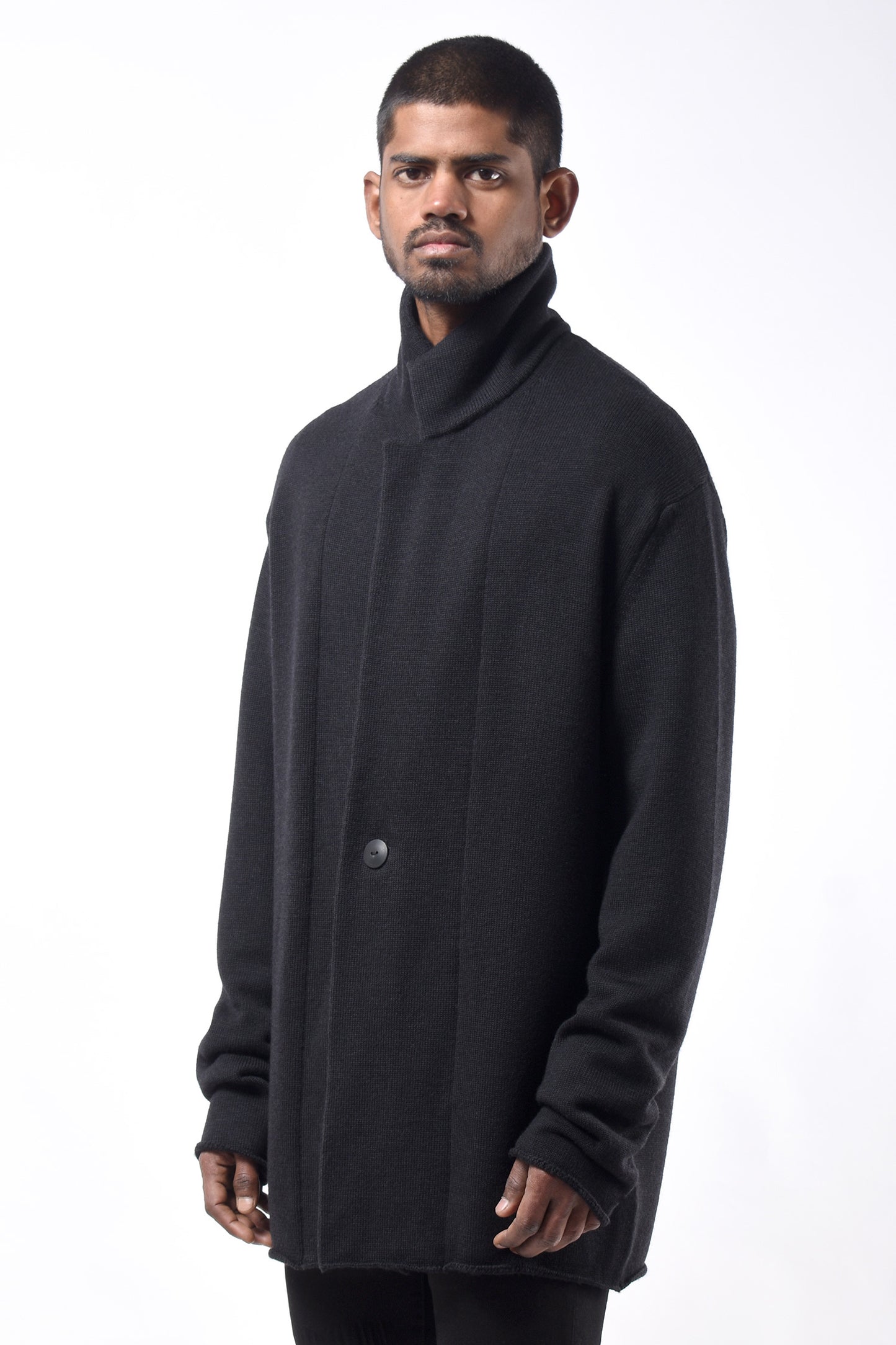 #786 Notch Collar Jacket in Superfine Merino- Charcoal — Lars Andersson, view 2