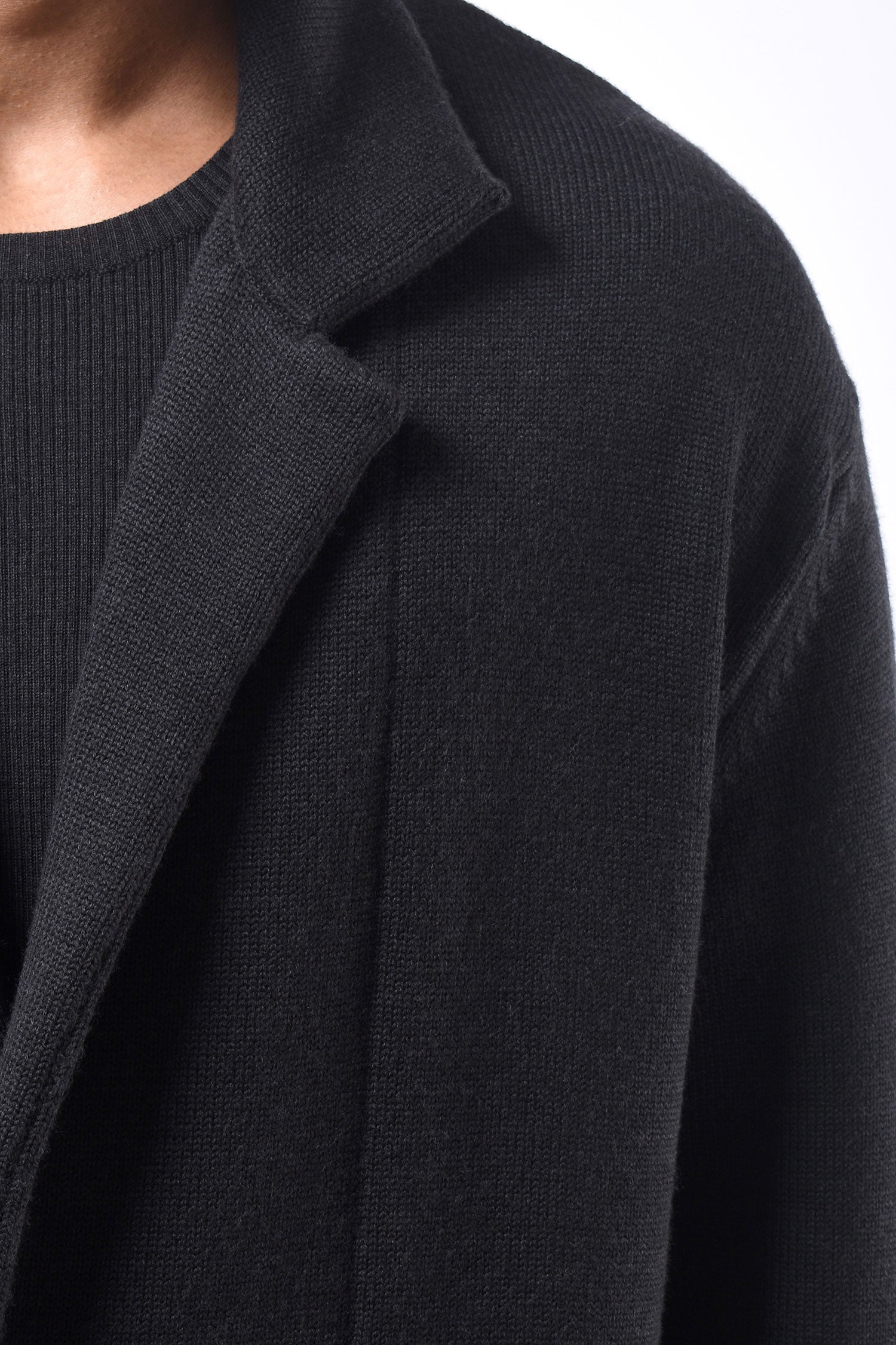 #786 Notch Collar Jacket in Superfine Merino- Charcoal — Lars Andersson, view 4