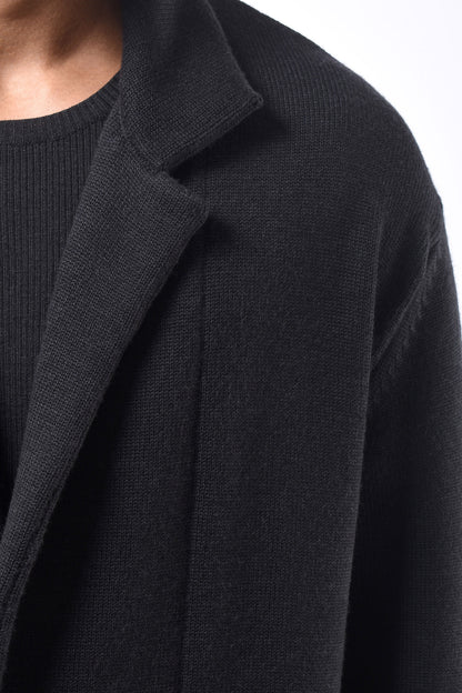 #786 Notch Collar Jacket in Superfine Merino- Charcoal — Lars Andersson, view 4