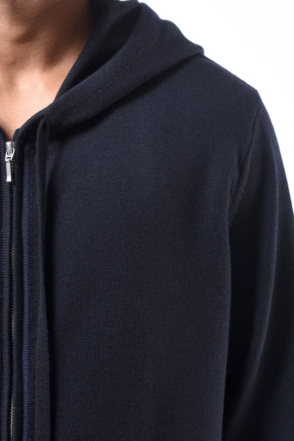 #787 Zip Hoodie in Superfine Merino- Dark Navy — Lars Andersson, view 4