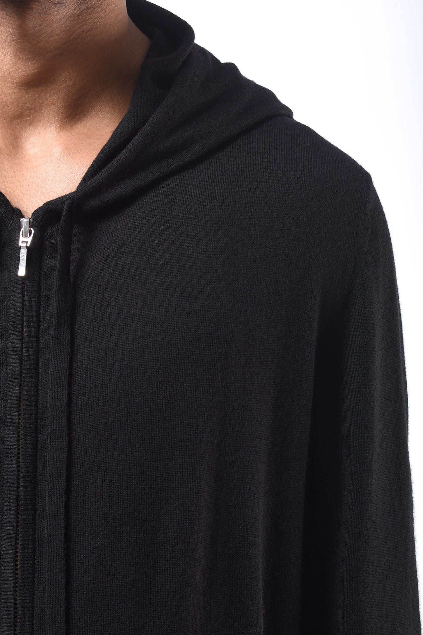 #791 Zip Hoodie Light in Superfine Merino- Black — Lars Andersson, view 4