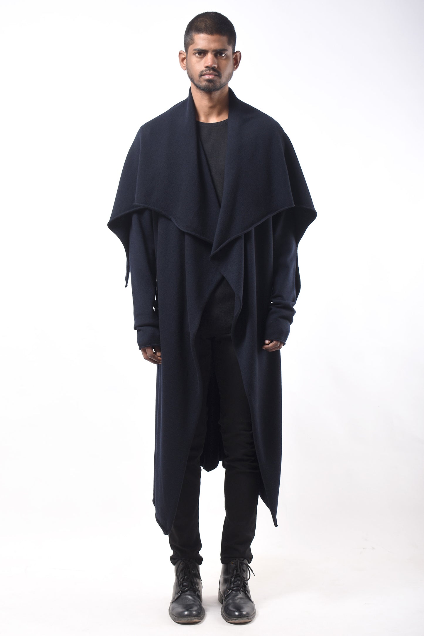#792 Blanket Coat in Superfine Merino- Dark Navy — Lars Andersson hand-loomed knitwear