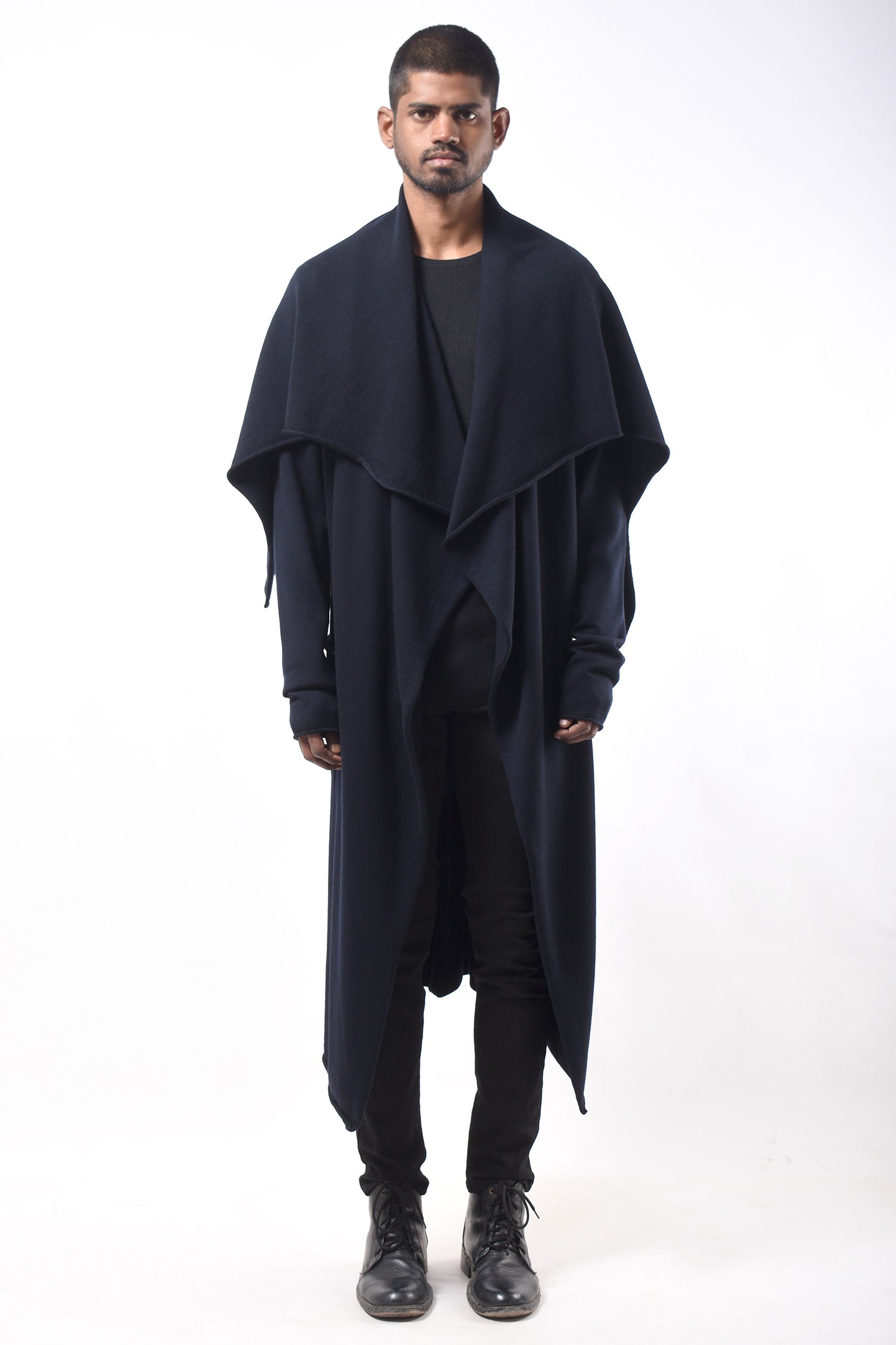 #792 Blanket Coat in Superfine Merino- Dark Navy — Lars Andersson hand-loomed knitwear