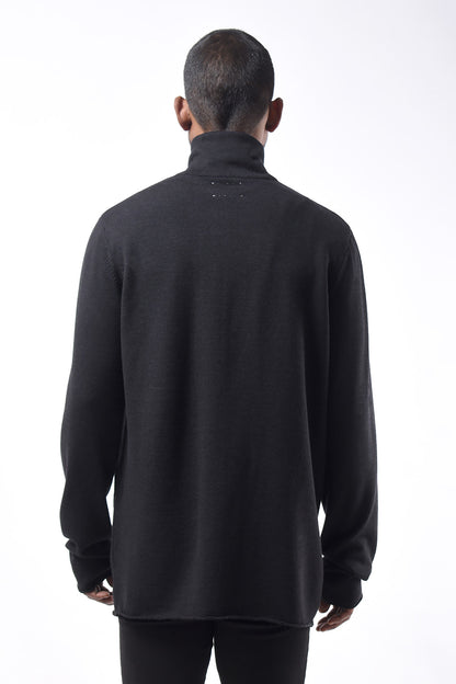 #793 Notch Collar Jacket in Superfine Merino- Charcoal — Lars Andersson, view 3