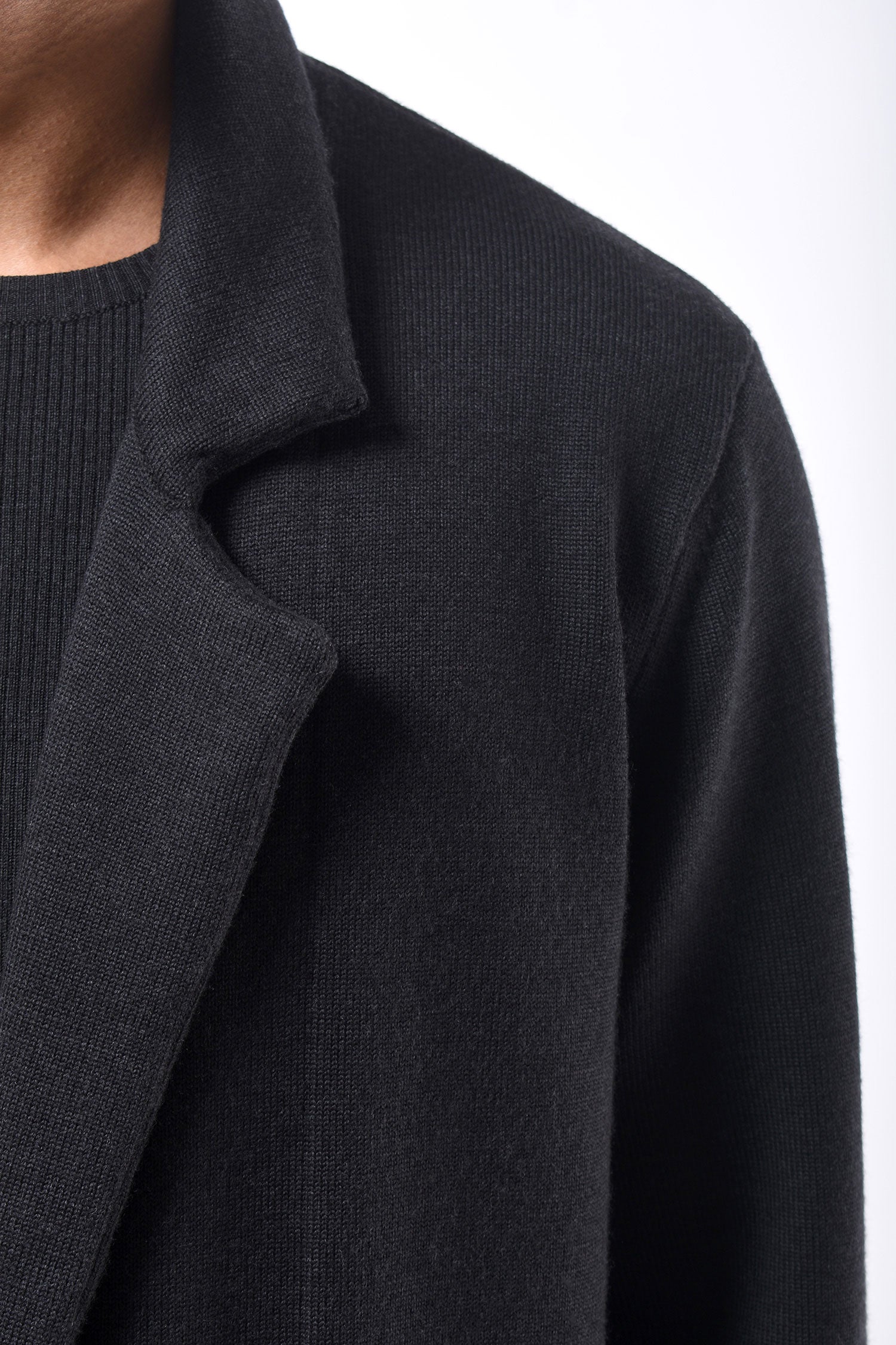 #793 Notch Collar Jacket in Superfine Merino- Charcoal — Lars Andersson, view 4