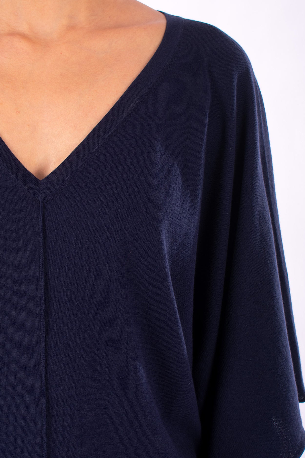 #903 V-neck Wing Sleeve Top In Organic Cotton- Marritimo — Lars Andersson, view 4