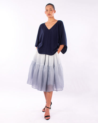 #903 V-neck wing sleeve top in organic cotton