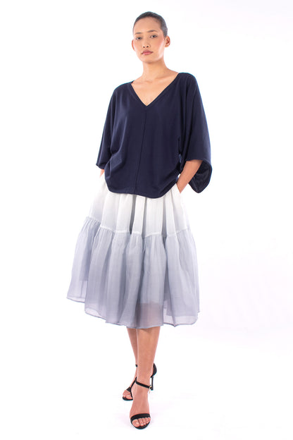 #903 V-neck Wing Sleeve Top In Organic Cotton- Marritimo — Lars Andersson, view 5